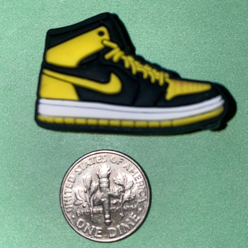 (10 for $15) Sport Nike Tennis Black & yellow Sneakers Shoes Croc Shoe Charms